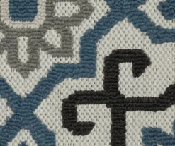 Torance Beige & Blue Linework Medallion Outdoor Area Rug, (7.1' X 10') -DHP Sales Store 810584736 4 1