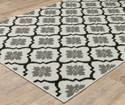 Torgnea Beige & Black Floral Quatrefoil Outdoor Area Rug -DHP Sales Store 810584754 1