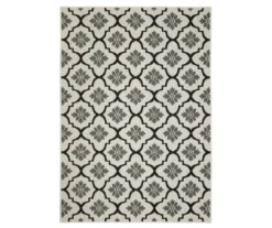 Torgnea Beige & Black Floral Quatrefoil Outdoor Area Rug -DHP Sales Store 810584754