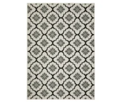 Torgnea Beige & Black Floral Quatrefoil Outdoor Area Rug -DHP Sales Store 810584755