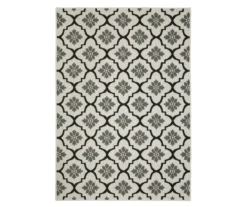 Torgnea Beige & Black Floral Quatrefoil Outdoor Area Rug -DHP Sales Store 810584757