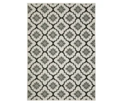 Torgnea Beige & Black Floral Quatrefoil Outdoor Area Rug -DHP Sales Store 810584758