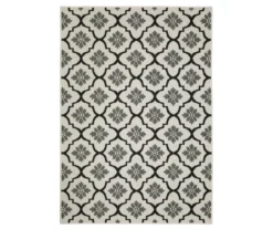 Torgnea Beige & Black Floral Quatrefoil Outdoor Area Rug -DHP Sales Store 810584759