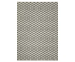 Torde Beige & Gray Lattice Outdoor Area Rug, (7.1' X 10')