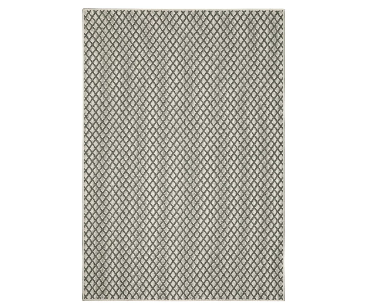 Torde Beige & Gray Lattice Outdoor Area Rug 6 Torde Beige & Gray Lattice Outdoor Area Rug - Image 4