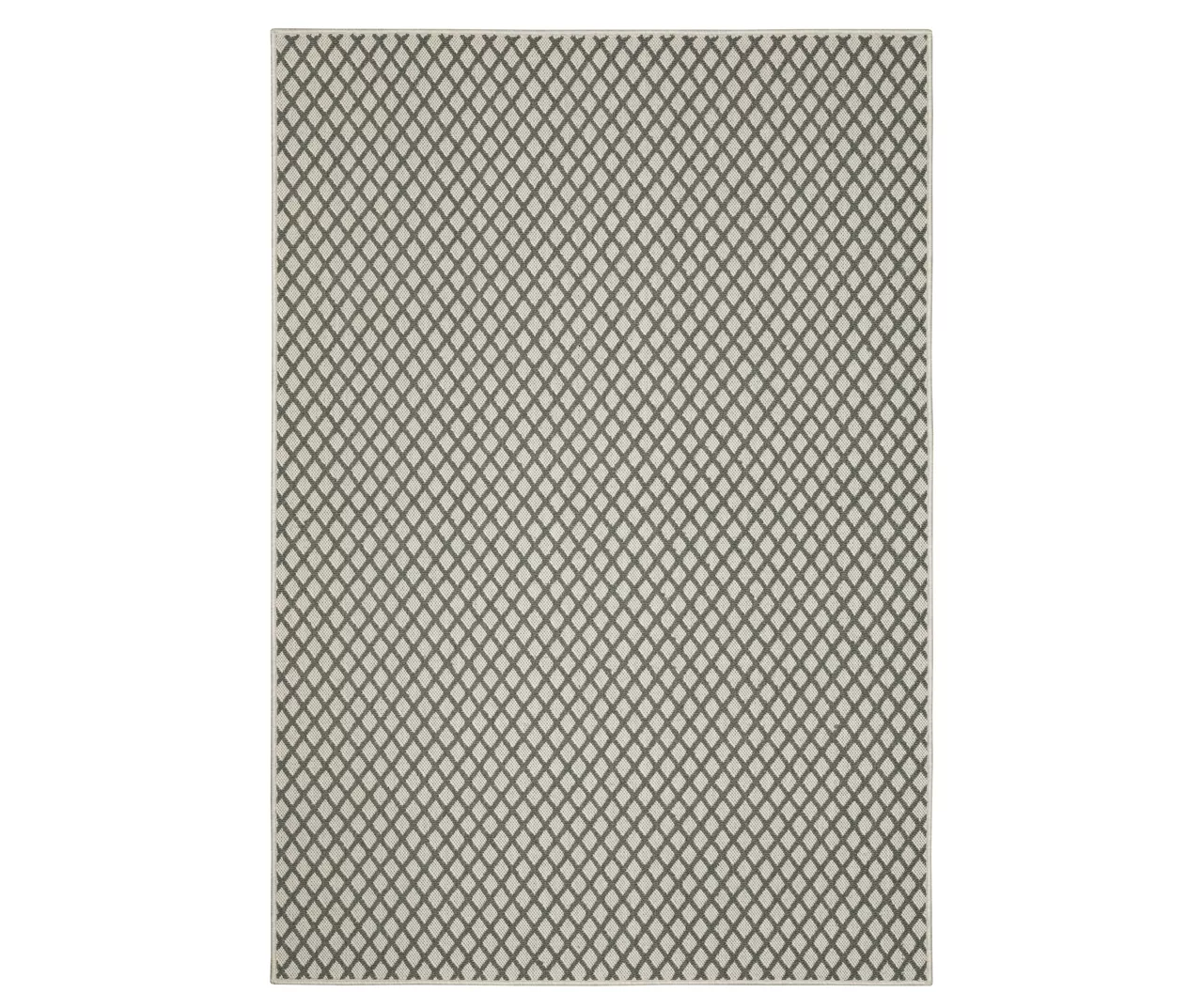 Torde Beige & Gray Lattice Outdoor Area Rug 5 Torde Beige & Gray Lattice Outdoor Area Rug - Image 3