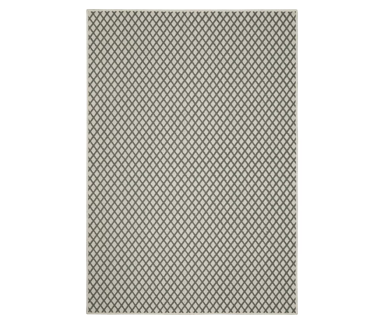 Torde Beige & Gray Lattice Outdoor Area Rug 4 Torde Beige & Gray Lattice Outdoor Area Rug - Image 2