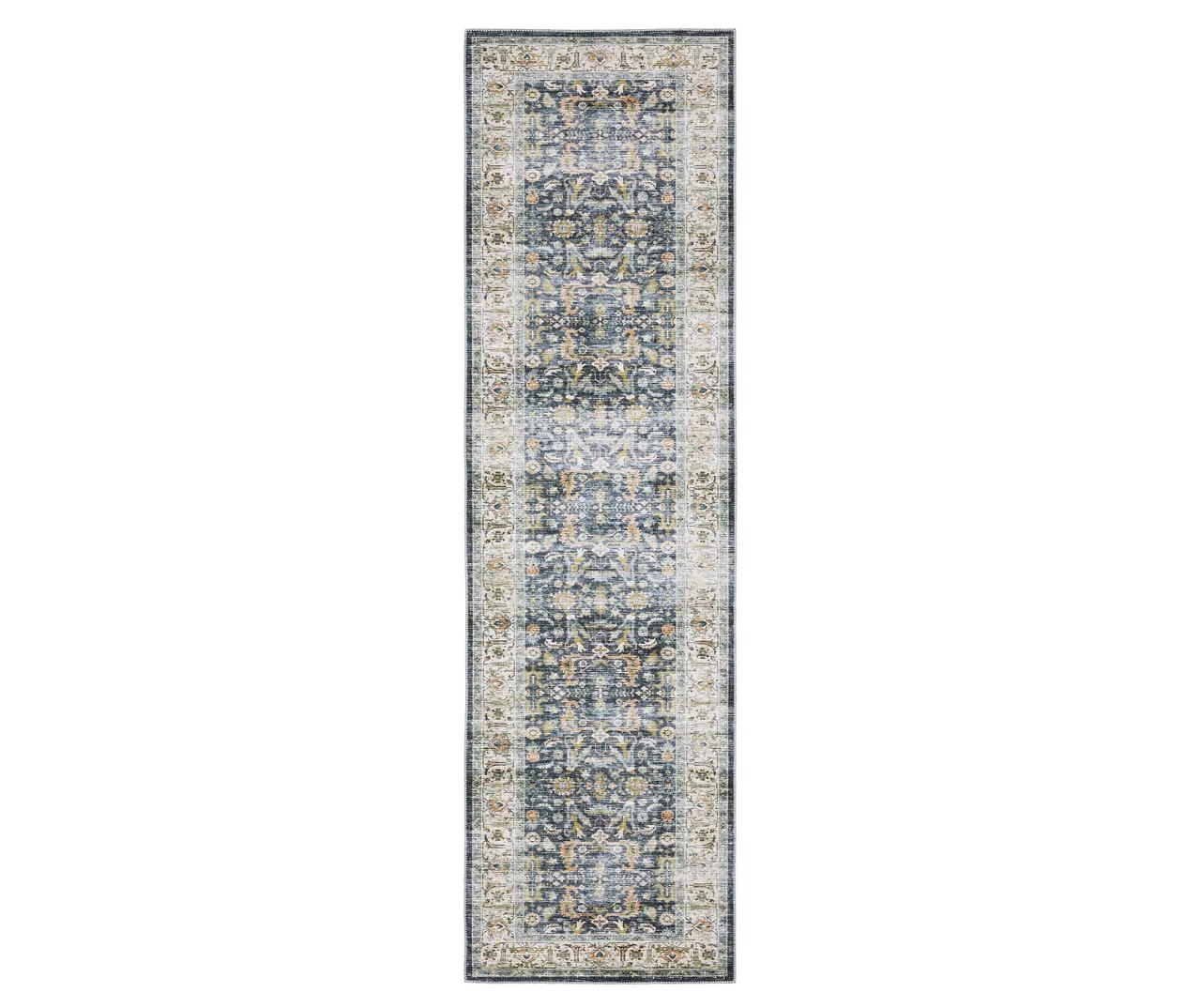 Chandler Blue & Brown Floral Area Rug, (2' X 8') 3 Chandler Blue & Brown Floral Area Rug, (2' X 8')