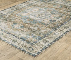 Cheyenne Blue & Tan Floral Medallion Area Rug -DHP Sales Store 810584814 1