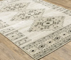 Geddi Ivory & Gray Geometric Area Rug, (3.1' X 5.5')