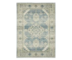 Jefferson Bue & Beige Geometric Medallion Area Rug, (7.1' X 10')