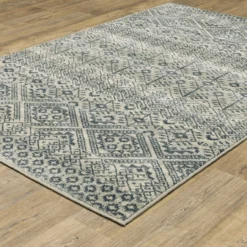 Grandview Blue & Beige Geometric Area Rug, (1.1' X 7.3') -DHP Sales Store 810584899 1