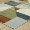 Braxton Beige, Blue & Rust Geometric Color Block Area Rug, (3.3' X 5') -DHP Sales Store 810584920 1