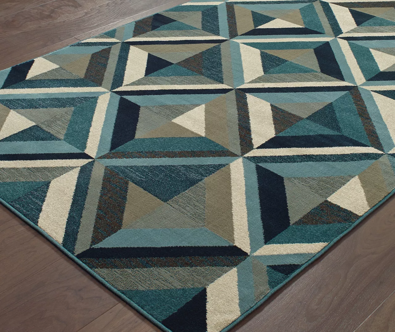 Linwood Blue & Gray Geometric Tile Area Rug 20 Linwood Blue & Gray Geometric Tile Area Rug - Image 18
