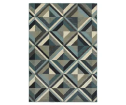 Linwood Blue & Gray Geometric Tile Area Rug 27 Linwood Blue & Gray Geometric Tile Area Rug -DHP Sales Store 810584953