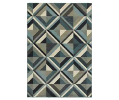 Linwood Blue & Gray Geometric Tile Area Rug 26 Linwood Blue & Gray Geometric Tile Area Rug -DHP Sales Store 810584954