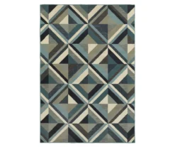 Linwood Blue & Gray Geometric Tile Area Rug 25 Linwood Blue & Gray Geometric Tile Area Rug -DHP Sales Store 810584955