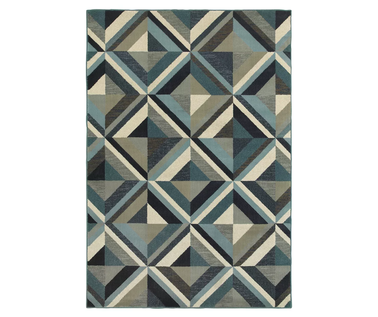 Linwood Blue & Gray Geometric Tile Area Rug 6 Linwood Blue & Gray Geometric Tile Area Rug - Image 4