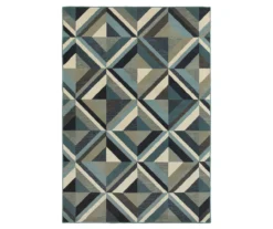Linwood Blue & Gray Geometric Tile Area Rug 24 Linwood Blue & Gray Geometric Tile Area Rug -DHP Sales Store 810584956