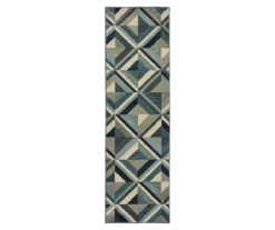 Linwood Blue & Gray Geometric Tile Area Rug 23 Linwood Blue & Gray Geometric Tile Area Rug -DHP Sales Store 810584957