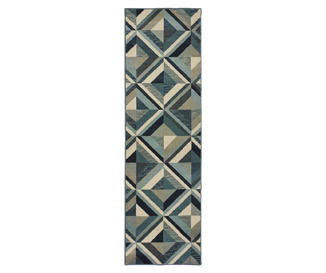 Linwood Blue & Gray Geometric Tile Area Rug 4 Linwood Blue & Gray Geometric Tile Area Rug - Image 2
