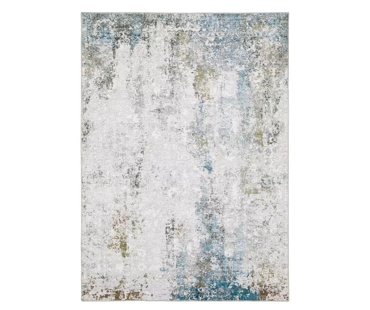 Malcalm Ivory & Blue Abstract Area Rug, (7.6' X 10') 3 Malcalm Ivory & Blue Abstract Area Rug, (7.6' X 10')