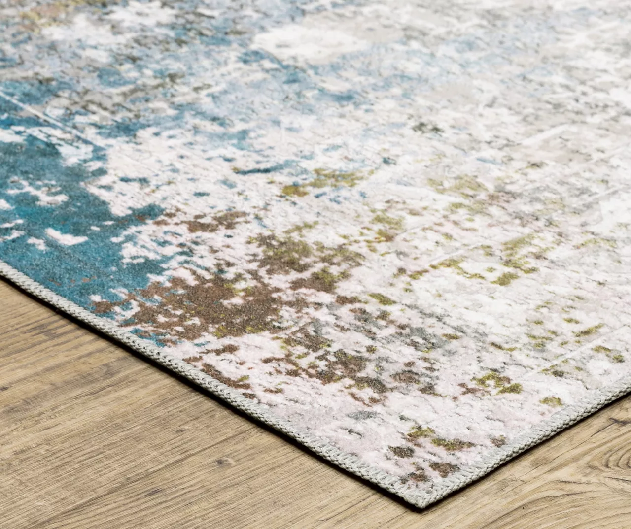 Malcalm Ivory & Blue Abstract Area Rug, (7.6' X 10') 4 Malcalm Ivory & Blue Abstract Area Rug, (7.6' X 10') - Image 2