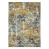 Malay Blue & Gold Abstract Area Rug, (5' X 7') -DHP Sales Store 810584996 1