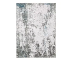 Malae Ivory & Gray Abstract Area Rug, (5' X 7')