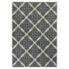 Lindie Ivory & Blue Medallion Lattice Area Rug, (1.1' X 3') -DHP Sales Store 810585075