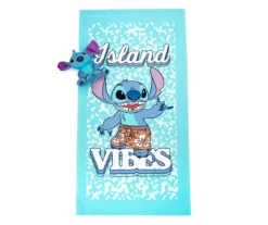 "Island Vibes" Lilo & Stitch Blue Bath Towel & Bath Buddy Set -DHP Sales Store 810585230 5