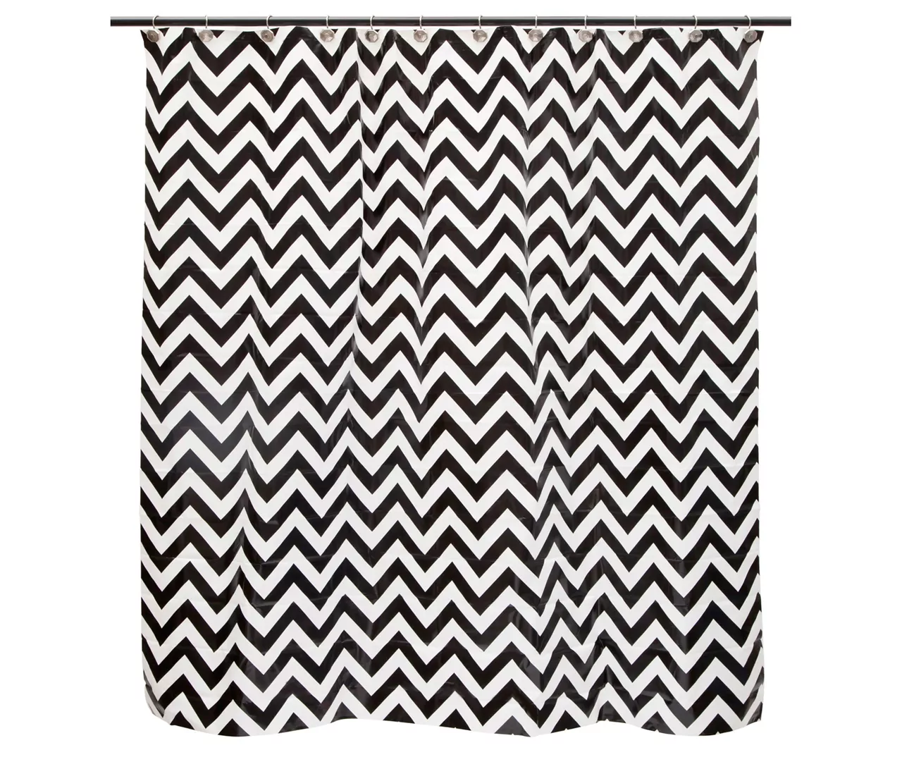 White & Black Step Up Chevron Medium-Weight PEVA Shower Liner 3 White & Black Step Up Chevron Medium-Weight PEVA Shower Liner