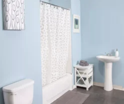 Frost Geometric Medium-Weight PEVA Shower Liner 6 Frost Geometric Medium-Weight PEVA Shower Liner -DHP Sales Store 810587901 2