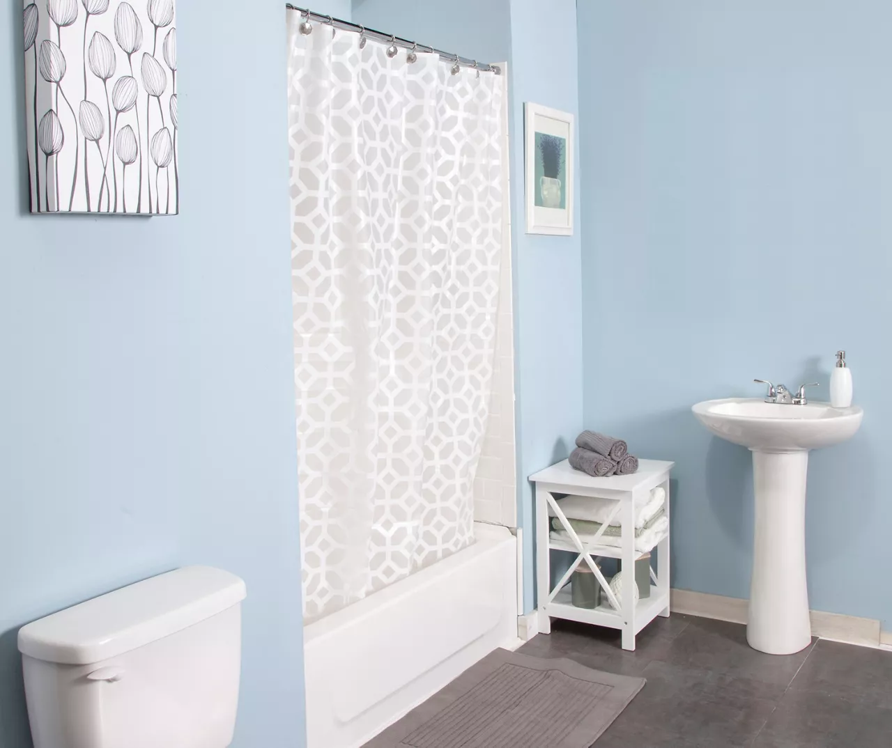 Frost Geometric Medium-Weight PEVA Shower Liner 4 Frost Geometric Medium-Weight PEVA Shower Liner - Image 2