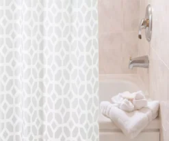 Frost Geometric Medium-Weight PEVA Shower Liner 7 Frost Geometric Medium-Weight PEVA Shower Liner -DHP Sales Store 810587901 3