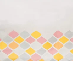 Gray, Yellow & Pink Ashley Arabesque PEVA Shower Liner