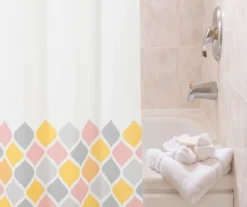 Gray, Yellow & Pink Ashley Arabesque PEVA Shower Liner -DHP Sales Store 810587902 3