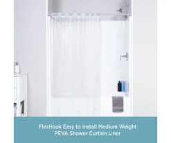 Clear FlexHook Medium-Weight PEVA Shower Liner -DHP Sales Store 810587903 2