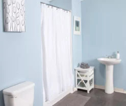 White Water-Repellant Fabric Shower Liner -DHP Sales Store 810587914 5