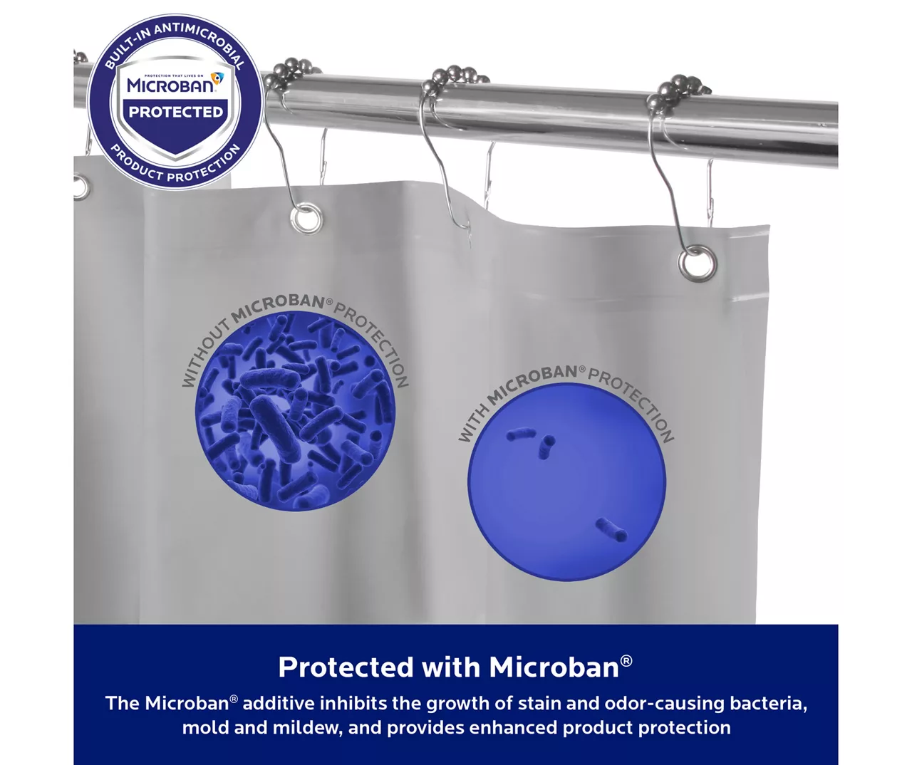 Kenney Microban Medium-Weight PEVA Shower Liner, 2-Pack 15 Kenney Microban Medium-Weight PEVA Shower Liner, 2-Pack - Image 13