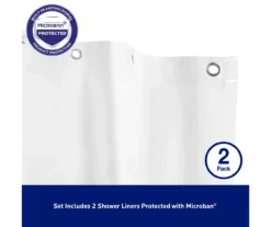 Kenney Microban Medium-Weight PEVA Shower Liner, 2-Pack 32 Kenney Microban Medium-Weight PEVA Shower Liner, 2-Pack -DHP Sales Store 810587928 8