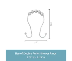 Kenney Beaded Roller Shower Curtain Double Hooks, 12-Pack 21 Kenney Beaded Roller Shower Curtain Double Hooks, 12-Pack -DHP Sales Store 810587934 3