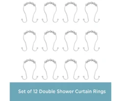 Kenney Beaded Roller Shower Curtain Double Hooks, 12-Pack 22 Kenney Beaded Roller Shower Curtain Double Hooks, 12-Pack -DHP Sales Store 810587934 4