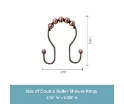 Kenney Beaded Roller Shower Curtain Double Hooks, 12-Pack 18 Kenney Beaded Roller Shower Curtain Double Hooks, 12-Pack -DHP Sales Store 810587935 3