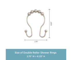 Kenney Beaded Roller Shower Curtain Double Hooks, 12-Pack 24 Kenney Beaded Roller Shower Curtain Double Hooks, 12-Pack -DHP Sales Store 810587936 3