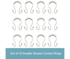 Kenney Beaded Roller Shower Curtain Double Hooks, 12-Pack 25 Kenney Beaded Roller Shower Curtain Double Hooks, 12-Pack -DHP Sales Store 810587936 4