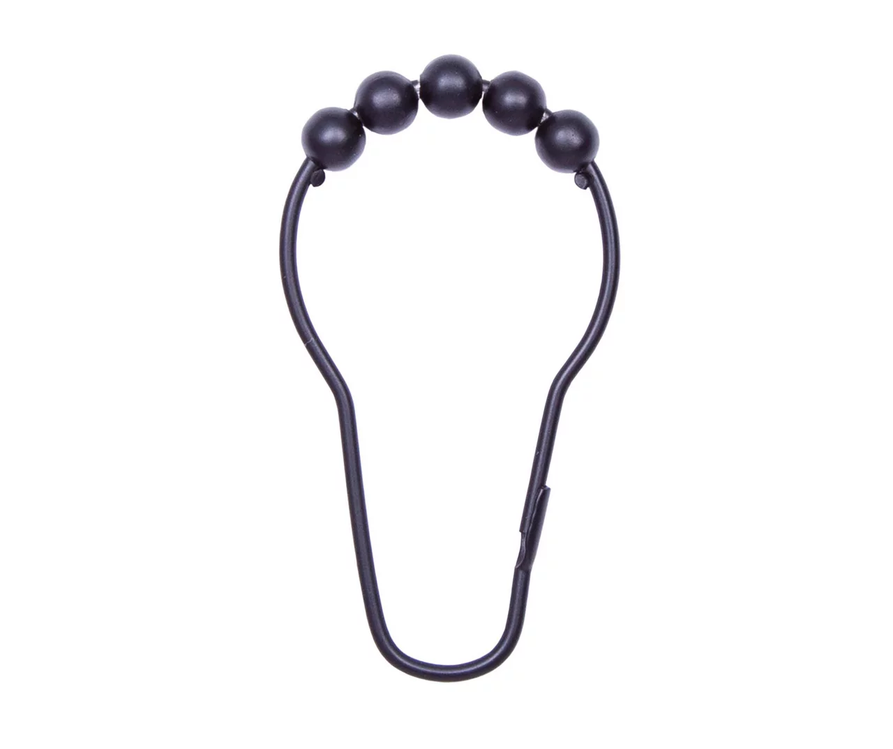 Black Beaded Roller Shower Curtain Double Hooks, 12-Pack 3 Black Beaded Roller Shower Curtain Double Hooks, 12-Pack