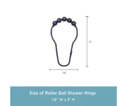 Black Beaded Roller Shower Curtain Double Hooks, 12-Pack 8 Black Beaded Roller Shower Curtain Double Hooks, 12-Pack -DHP Sales Store 810587937 3