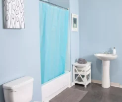 Blue 13-Piece Medium-Weight PEVA Shower Liner & Roller Ring Set -DHP Sales Store 810587945 3