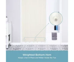 Kenney 13-Piece Medium-Weight PEVA Shower Liner & Roller Ring Set -DHP Sales Store 810587948 5